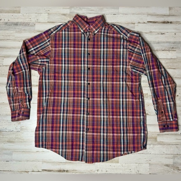 Roundtree & Yorke Other - Roundtree & Yorke Outfitters Men's Red Plaid Long Sleeve Red Shirt Size XL
